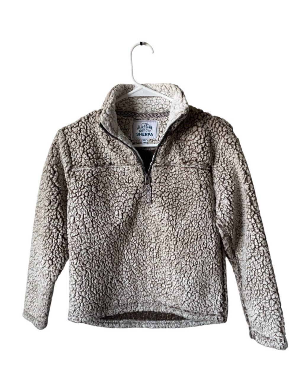 Girls 10/12 Cuddly Sherpa Half Zip Pullover Sweater